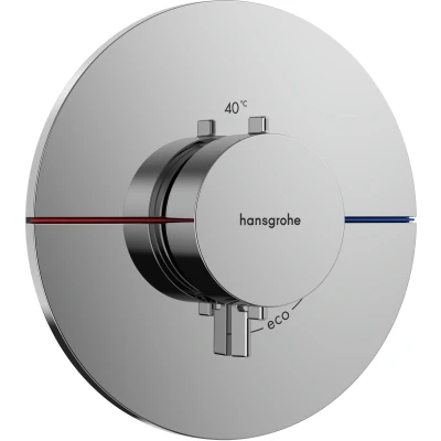 Imagen de hansgrohe ShowerSelect Comfort S, termostato empotrado , grifo con botón de seguridad (SafetyStop) a 40 C, redondo para ducha y bañera, mezclador 3 funciones, cromo