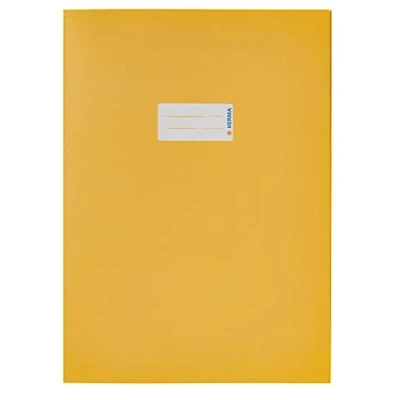 Imagen de HERMA 5521 Sobres de papel A4 amarillo, 10 unidades, fundas para cuadernos con campo rotulación reciclado fuerte y colores ricos, juego escolares,