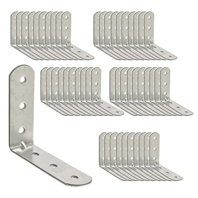 Imagen de OMIDEAS 50 x Soporte de Esquina (40 40 16) Conectores Angulo Escuadra madera ángulo Acero galvanizadas