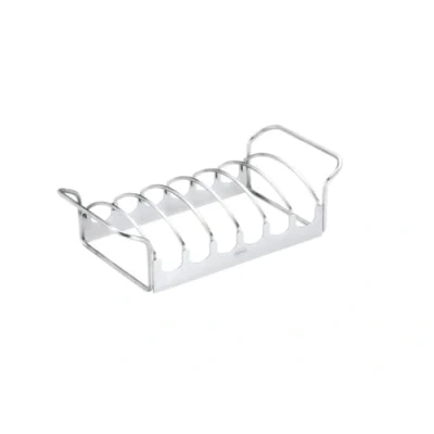Imagen de RÖSLE Soporte pequeño para asados y costillas, accesorio preparar carnes en barbacoas de gas carbón, cesta asar, acero inoxidable 18/10, apto horno lavavajillas