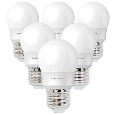 Imagen de Bombillas LED con Casquillo E27 (5 Vatios, 500 lúmenes, Blanco Cálido 2700 Kelvin, No Regulables, Forma P45 estándar) Paquete de 6