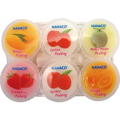 Imagen de NANACO Pack de pudín 5 sabores, lichi, mango, melón, fresas y naranja 1120 ml