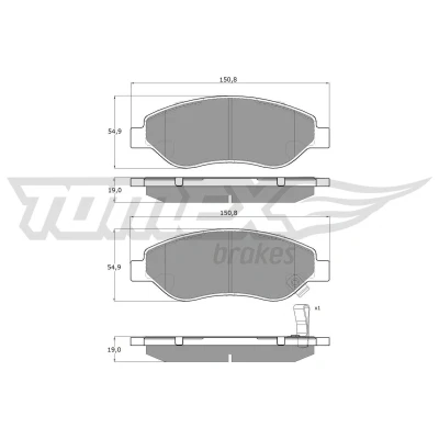 Imagen de TOMEX brakes TX 14 61 Juego de pastillas freno Eje delantero con avisador acústico desgaste OPEL: Corsa D Hatchback