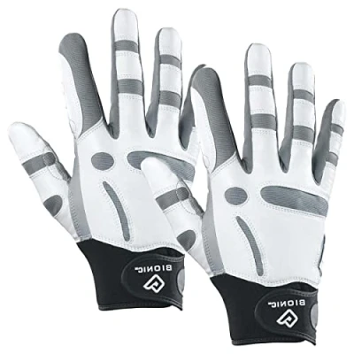 Imagen de Bionic Guante de golf acolchado con ligero cuero Blanco M/L 2 Pack