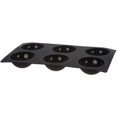 Imagen de Lékué Molde repostería Gourmet Semiesfera, silicona platino Negro, 6 cavidades