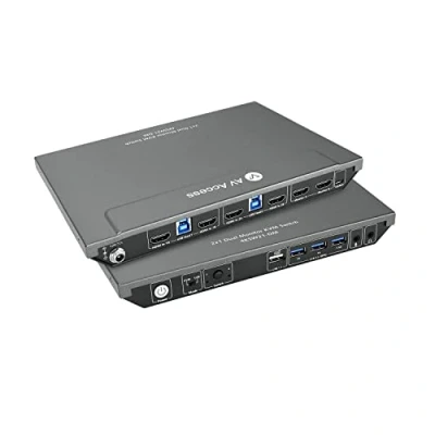 Imagen de AV Access KVM Switch Dual Monitor 4K@60Hz, 2K@144Hz,1080P@240Hz, Conmutador HDMI USB 3.0 Pantalla Extendida 2 Monitores Ordenadores, Ultrawide Screen PC Teclado Ratón Conmutador, Hotkey