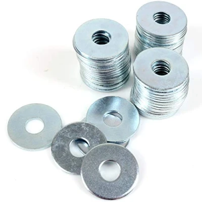 Imagen de 50 arandelas pequeñas de reparación Penny M6 x 20 mm, acero chapado en zinc, ancho, grueso y plano