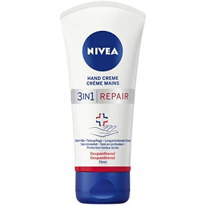 Imagen de NIVEA Crema de manos regeneradora cuidado reparación 3 en 1, 75 ml
