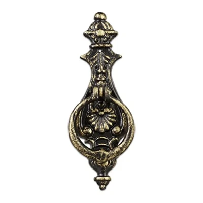 Imagen de Relaxdays Llamador Puerta Entrada, Aldaba Antigua, Exterior, Vintage, Hierro Fundido, 1 Ud., 24x8,5x3 cm, Negro Bronce