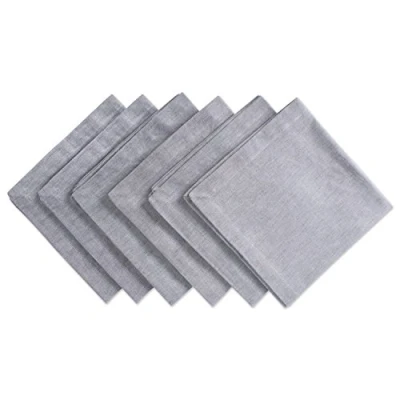 Imagen de DII Colección de Mesa Cocina 100% algodón, Cambray, servilleta, Gris, 6 Unidades