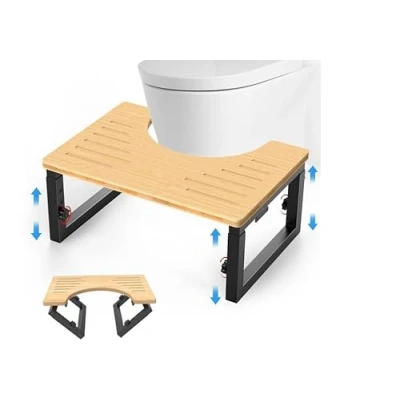Imagen de kajkey Taburete WC, Inodoro, para banquito de Inodoro Madera, Baño, Multifuncional