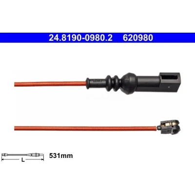 Imagen de ATE 24.8190 0980.2 Sensor de Desgaste Pastillas Frenos FORD: Transit V363 Furgón, Camión plataforma / Chasis