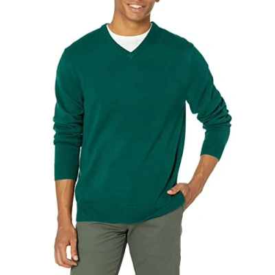 Imagen de Amazon Essentials Jersey de Cuello Pico (Disponible en Tallas Grandes) Hombre, Verde Oscuro, M