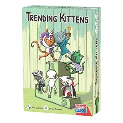 Imagen de Falomir Trending Kittens. Juego de Mesa para fomentar la visión Espacial y adaptación a los Cambios. Cartas, Multicolor (30041)