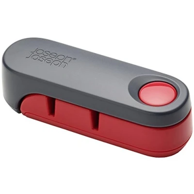 Imagen de Joseph Rota Afilador Manual Plegable para Cuchillos de Cocina, Base Antideslizante, Rojo