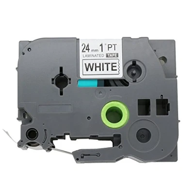 Imagen de BROVACS 1 paquete de cinta adhesiva extra fuerte negro sobre blanco compatible con Brother P Touch TZ S251 TZe 24mm 1&quot; OPA1225