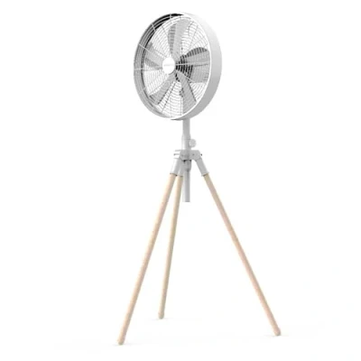 Imagen de Newlux Ventilador de Pie Tripod W3050 con 5 Aspas Metal, Altura Regulable 120 130cm, Oscilación Automática 80º y 3 Velocidades. Trípode Plegable Motor Cobre 50W (Blanco)