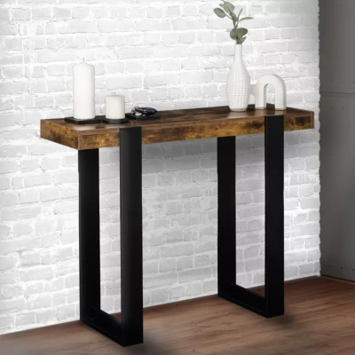 Imagen de IDMarket Consola Phoenix de madera efecto envejecido y negro