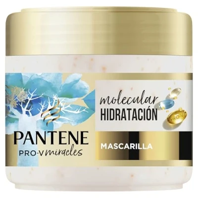 Imagen de Pantene Pro V Miracles Hidratación y Brillo Mascarilla Intensiva con Biotina, 300ml Tratamiento Intensivo para Pelo Seco Dañado. más Suave después del Primer Uso. Apto Uso Diario