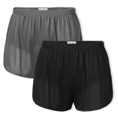 Imagen de SOFFE Ranger Panty Running Short Pantalones Cortos, Negro/plomizo (Paquete de 2), S para Hombre