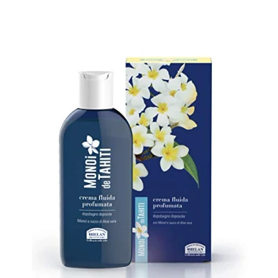 Imagen de Helan, Monoi de Tahiti, Crema Hidratante Corporal Mujer y Hombre, After Sun con Acción Nutritiva Fluida Después del Sol Fresca, sin Petrolatos, Enriquecida Áloe Vera, no Grasa 200 ml