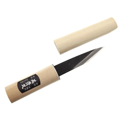 Imagen de Ikeuti Cuchillo artesanal Kiridashi Katana hoja carbono Carpintería madera forjada a mano en Japón (120 mm)