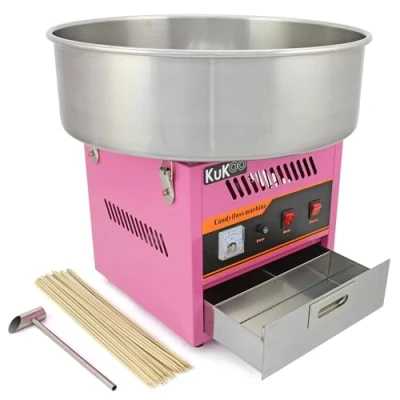 Imagen de Máquina de Algodón Azúcar Rosa Profesional Acero Inoxidable +500 Palitos GRATIS Maquina Eléctrica para Hacer Cotton Candy Machine Commercial Floss Garantía 2 Años