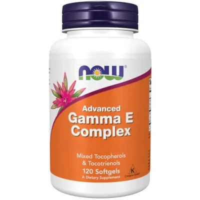 Imagen de Now Foods, Advanced Gamma E Complex, 120 Cápsulas blandas, Probadas en Laboratorio, Vitamina E, Sin Gluten, No GMO
