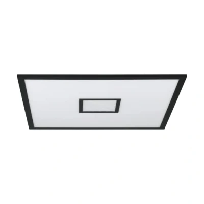 Imagen de EGLO LED plafón Bordonara, luz regulable con mando a distancia, lámpara de techo cuadrada metálica negro y plástico blanco, iluminación blanco cálido frío, RGB, 60x60 cm
