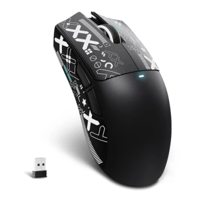 Imagen de MAMBASNAKE X ATTACK SHARK X11SE Ratón inalámbrico para juegos,22000 DPI,sensor PixArt PAW3311,BT/2,4G/cable,peso ligero de 59g con cinta,clics 2000W,aceleración 40G,larga batería,para Win/Mac Negro