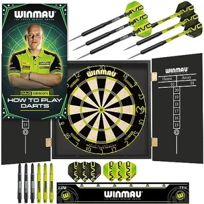 Imagen de WINMAU Michael Van Gerwen MvG Juego de gabinete, Diana, Armario, Dardos y Accesorios