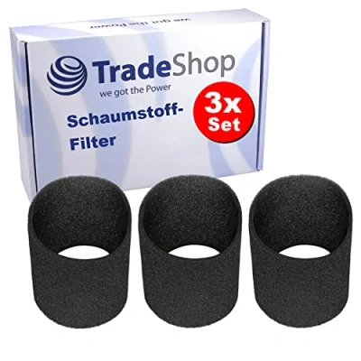 Imagen de 3 filtros de espuma Trade Shop compatibles con Einhell TE VC 1925 SA, 2230 2340 TH 1815, 1820 ARG