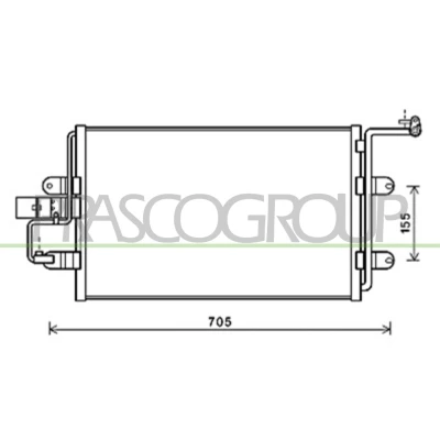 Imagen de PRASCO AD016C003 Condensador 13 12 Aluminio 547 R 134 a VOLKSWAGEN: Golf 4, New Beetle Hatchback, 4 Variant, SEAT: Leon I Hatchback