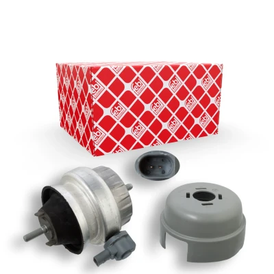 Imagen de FEBI BILSTEIN 104860 Soporte de motor derecha Cojinete hidro conectable electricamente con tapa contra salpicaduras, caperuza protectora /fuelle