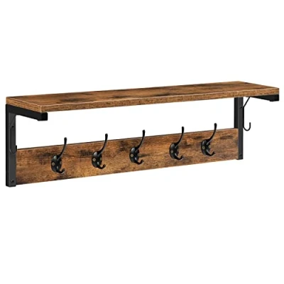 Imagen de HOOBRO Perchero de Pared, Estante Colgador Pared con 7 Ganchos y Estante, para Pasillo, Entrada, Dormitorio, Cocina EBF16YM01
