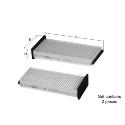 Imagen de MAHLE ORIGINAL LA 366/S Filtro de habitáculo partículas 204,0 100 36,0 MITSUBISHI: Montero iO, Pajero Sport 1 SUV