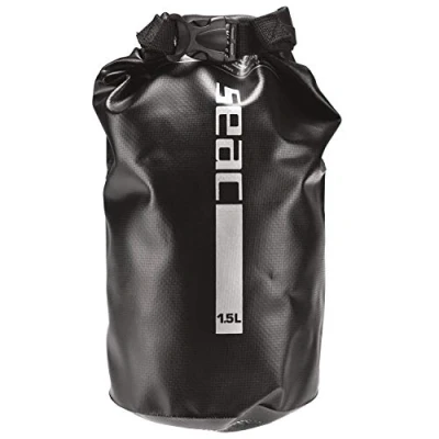 Imagen de Seac Dry Bag, bolsa estanca impermeable, seca para buceo, kayak, navegación, pesca, natación y otros deportes, 1,5 lt, negro