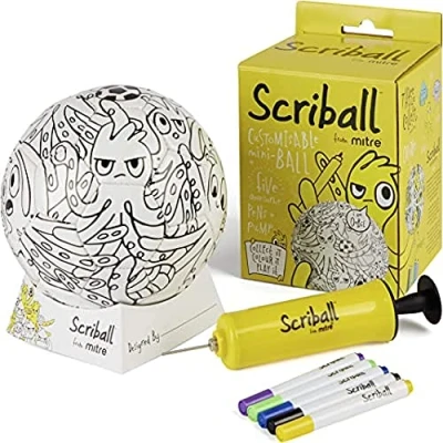 Imagen de Scriball Mitre Ooodles Oobil Mini balón de fútbol Personalizable, Regalo para Todas Las Ocasiones, Talla única
