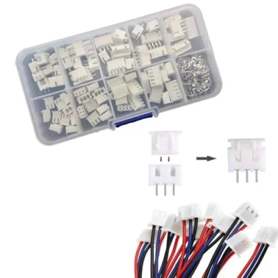 Imagen de JST XH Juego de 230 conectores XH, 2,54 mm, conector hembra, adaptador cable macho, macho y (2/3/4/5/6 pines)