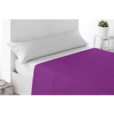 Imagen de Miracle Home Sábana Encimera Ajustable, Suave y Cómoda, Algodón 50% Poliéster, Berenjena, Cama 90