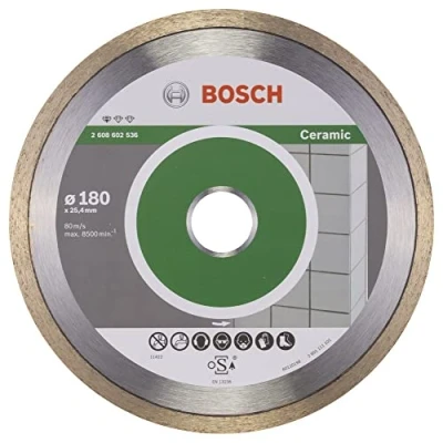 Imagen de Bosch Professional 1 x Disco Tronzador de Diamante Standard for Ceramic, para Piedra, Azulejos, Cerámica, Ø 180 25.40 1.6 7 mm, Accesorios Cortadores Azulejos