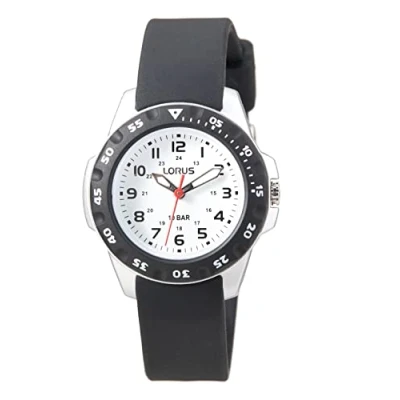 Imagen de Lorus Reloj Infantil Analógico de Cuarzo con Correa Silicona, Negro