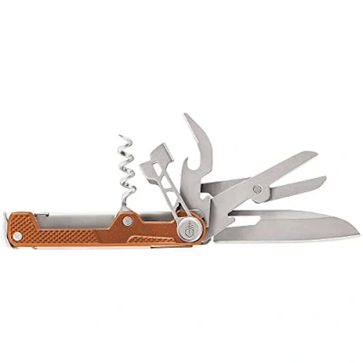 Imagen de Gerber Herramienta multifuncional con 8 funciones, Cuchillo hoja lisa, ArmBar Cork, Naranja, Acero inoxidable, aluminio, 30 001582