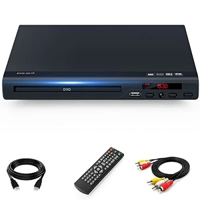 Imagen de Reproductores de DVD para TV con salida HDMI, reproductor Full HD 1080p el hogar, y CD multi formatos compatibles, control remoto cable AV/HDMI incluido