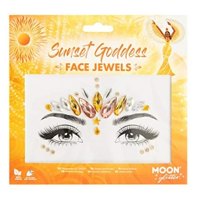 Imagen de Moon Glitter joyas para la cara Gemas del festival, pegatinas de cristal el maquillaje los ojos, tatuajes temporales Diosa puesta sol