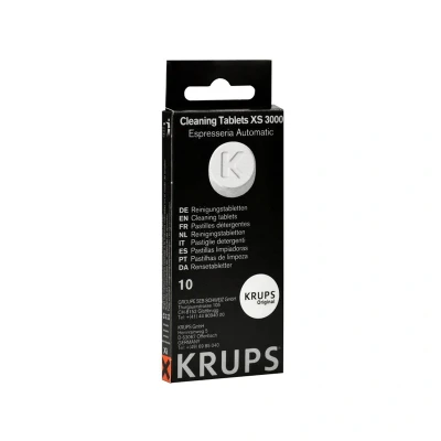 Imagen de Krups XS300010 Pastillas limpiadoras para máquinas de café súper automáticas, pack 10 pastillas, Elimina depósitos y los residuos grasos del