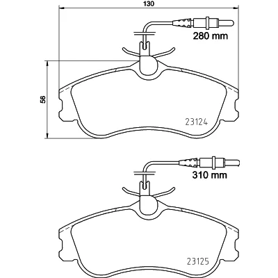 Imagen de HELLA 8DB 355 018 261 Juego de pastillas freno con contacto aviso desgaste incorporado tornillos pinza CITROËN: Xsara Hatchback