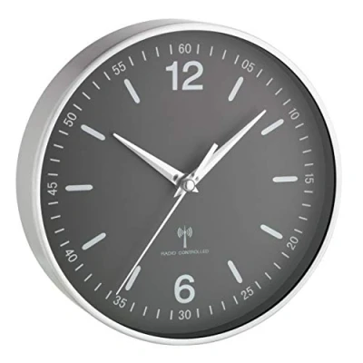 Imagen de TFA Dostmann 60.3503 Reloj de Pared analógico controlado por Radio (Negro)