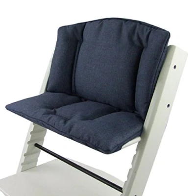 Imagen de BambiniWelt cojín de asiento para trona Stokke Tripp Trapp, en 14 colores, jaspeado, 2 piezas, funda, repuesto marine