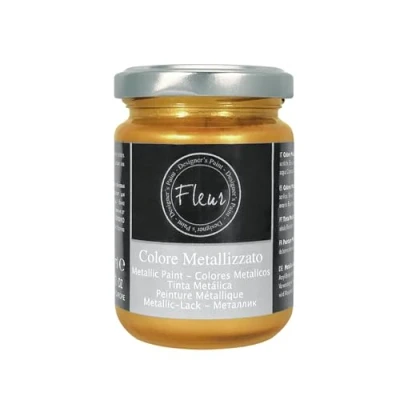 Imagen de Fleur Paint 12503 Pintura mineral metalizada (base agua, 130 ml) color lingotto